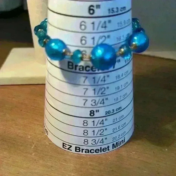 Vintage Atelier Zecchin Adjustable Bracelet with Blue Glass Beads and Crystals - Picture 4 of 5